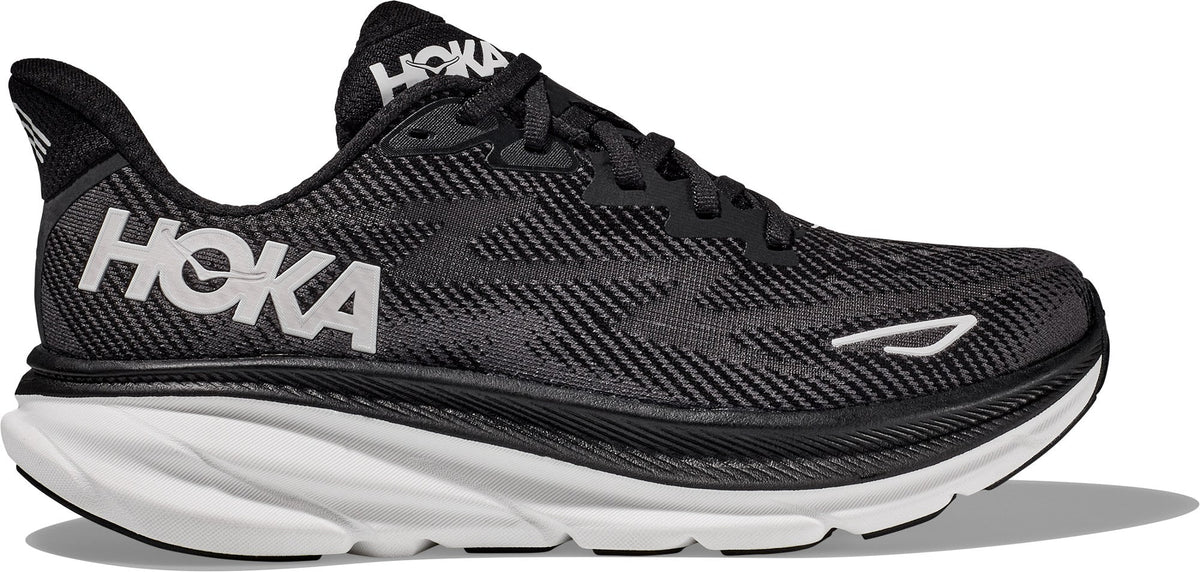 Men's Clifton 9 Road-Running Shoes - Black/White - view 1