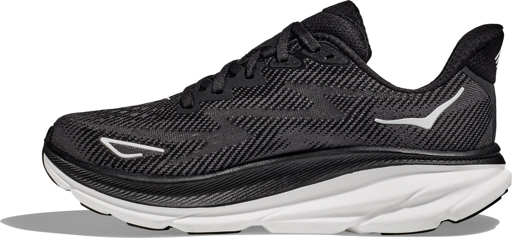 Men's Clifton 9 Road-Running Shoes - Black/White - view 2