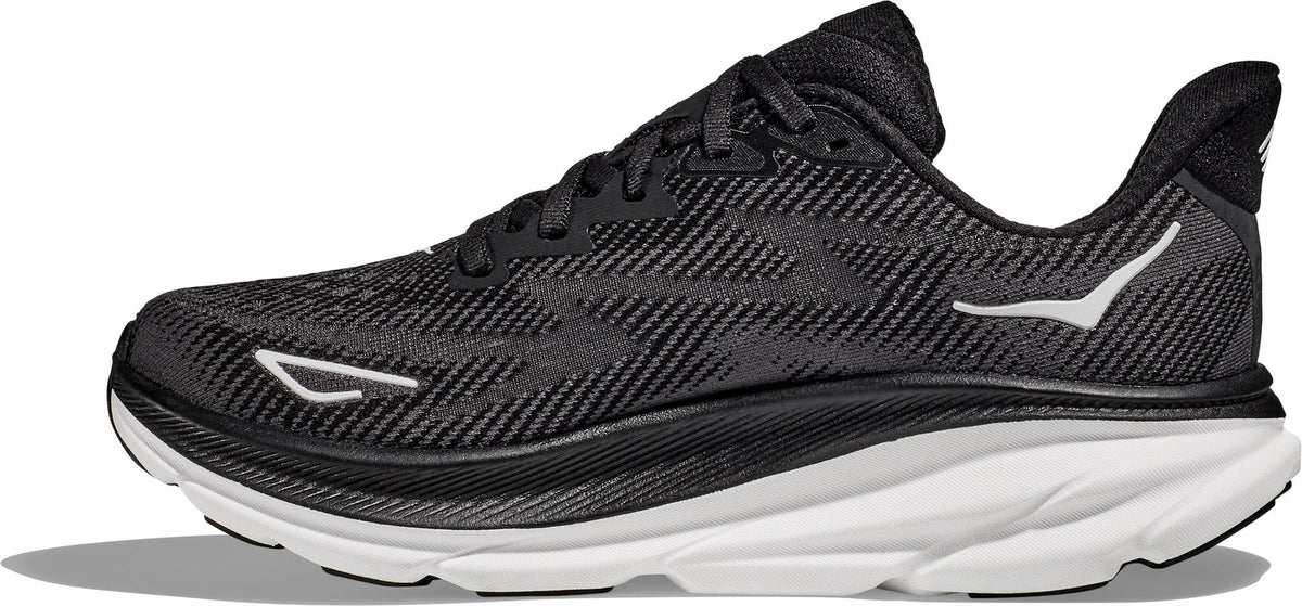 Men's Clifton 9 Road-Running Shoes - Black/White - view 2