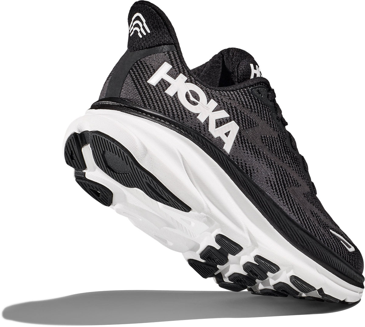 Men's Clifton 9 Road-Running Shoes - Black/White - view 8