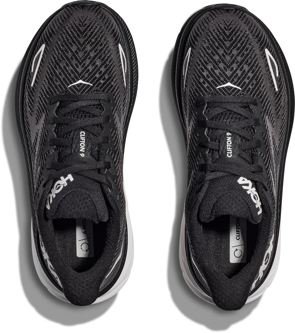 Men's Clifton 9 Road-Running Shoes - Black/White - view 6