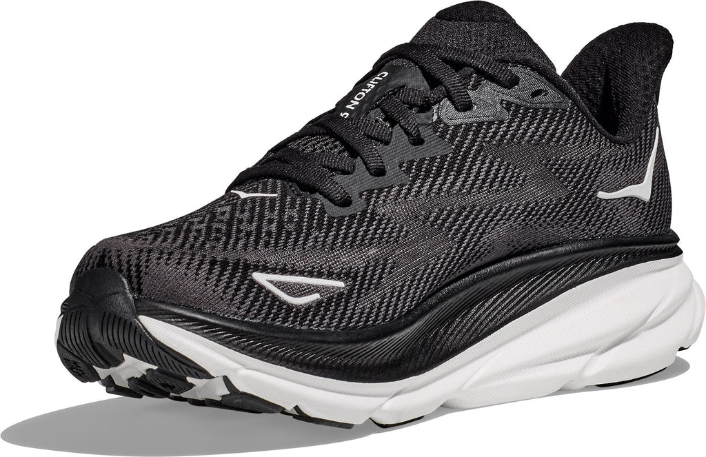 Men's Clifton 9 Road-Running Shoes - Black/White - view 4