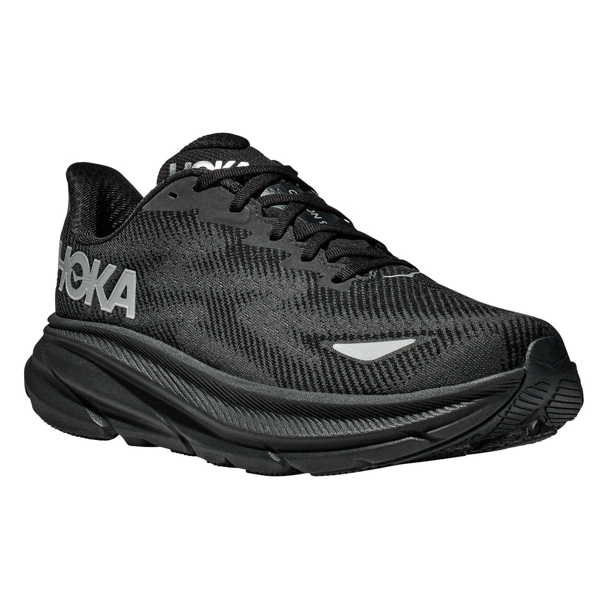 Men's Clifton 9 GTX Road-Running Shoes - Black/Black - view 3