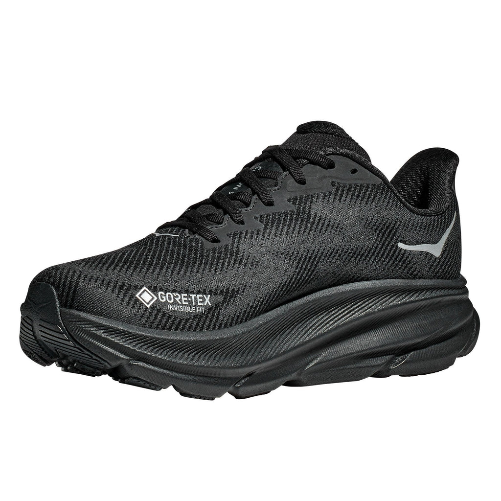 Men's Clifton 9 GTX Road-Running Shoes - Black/Black - view 4