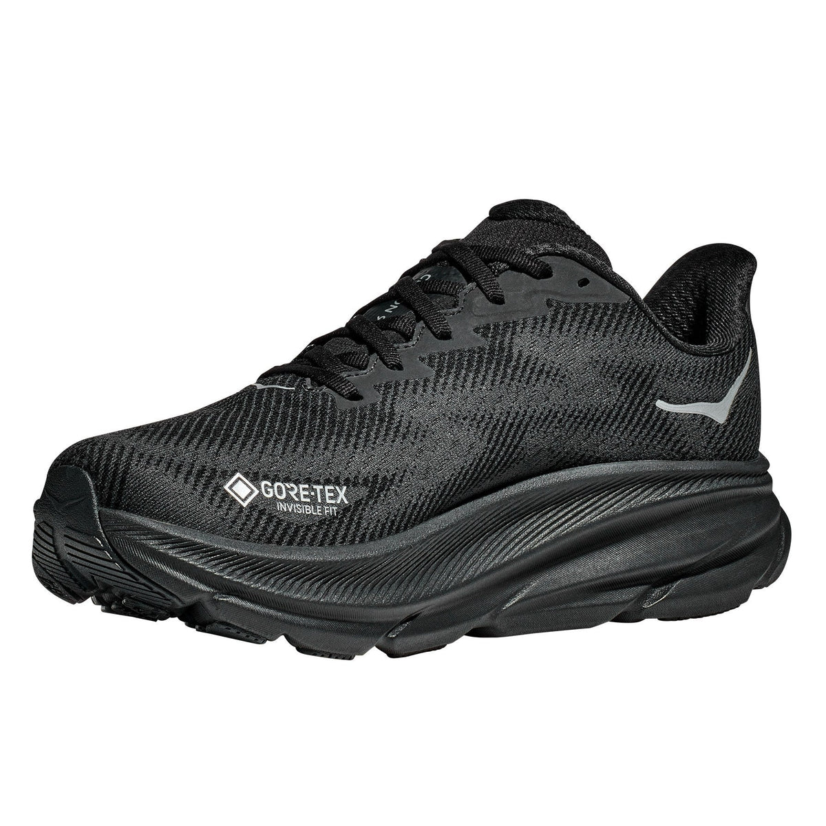 Men's Clifton 9 GTX Road-Running Shoes - Black/Black - view 4