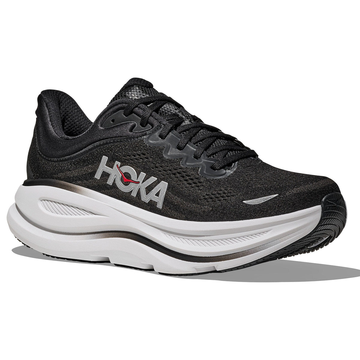 Men's Bondi 9 Road-Running Shoes - Black/Vermillion - view 3