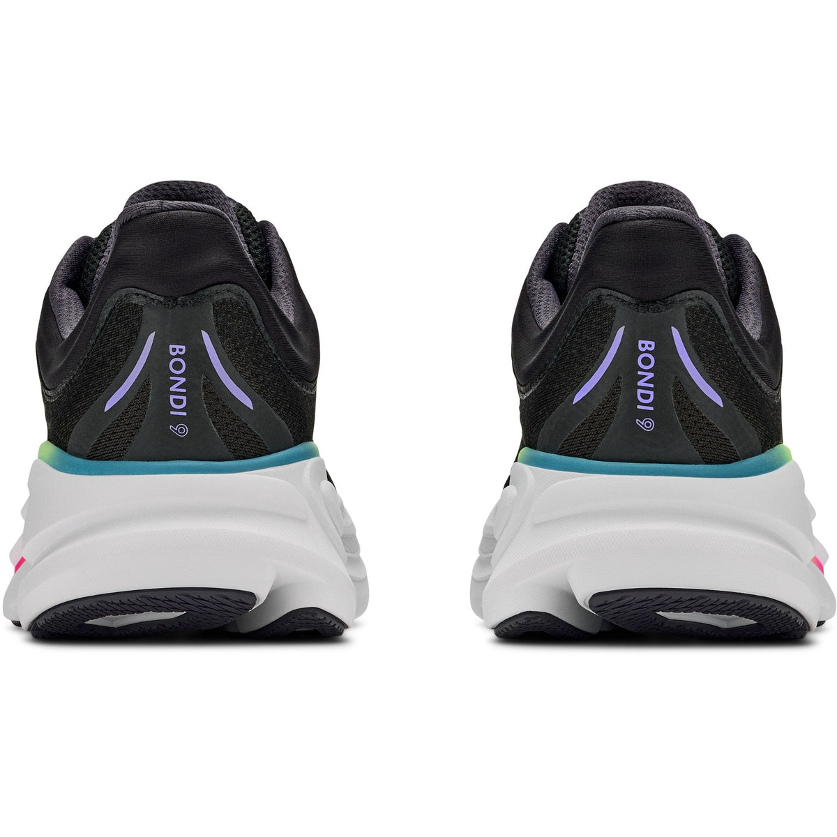 Men's Bondi 9 Road-Running Shoes - Black/Neon Yuzu - view 5