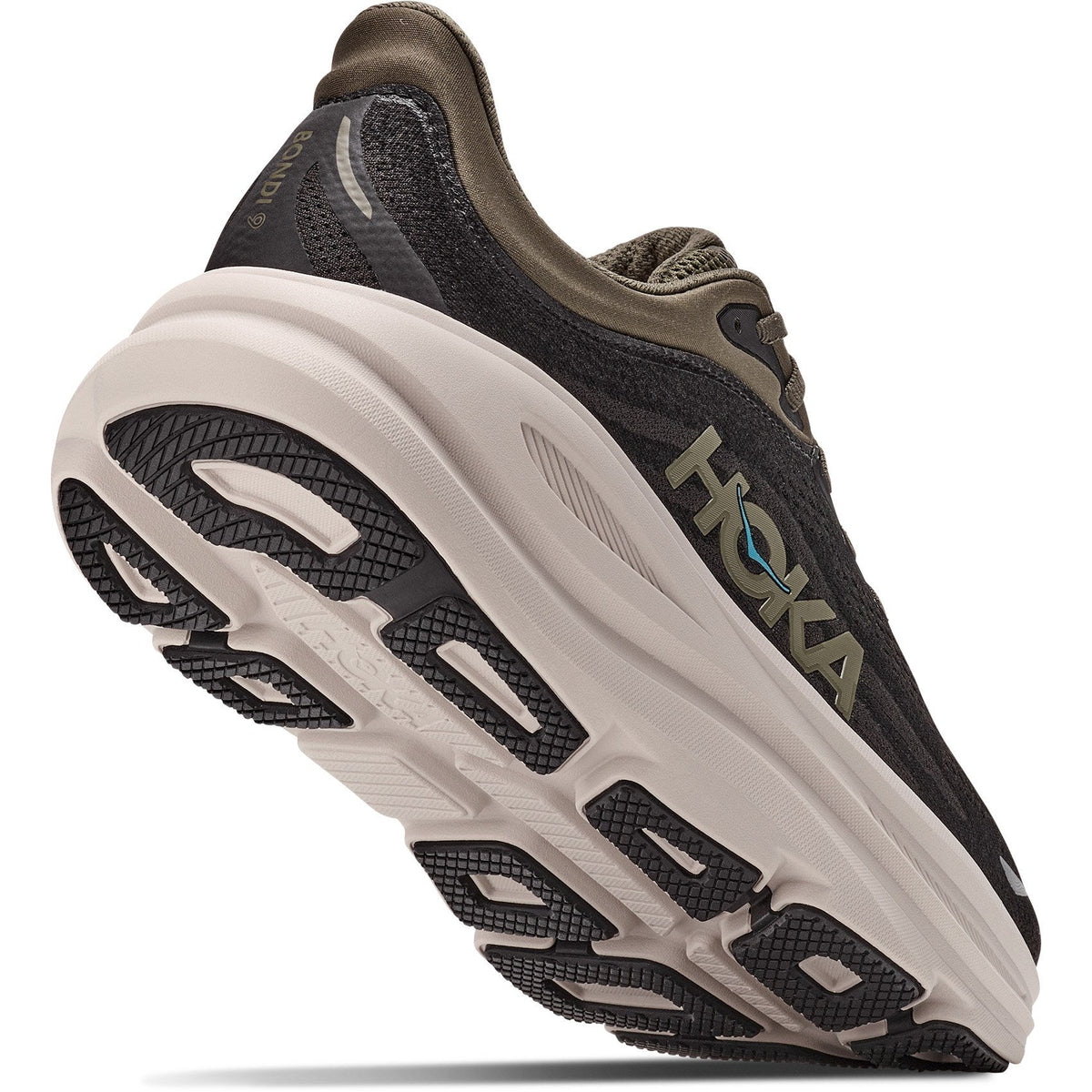 Men's Bondi 9 Road-Running Shoes - Black/River Rock Grey - view 8