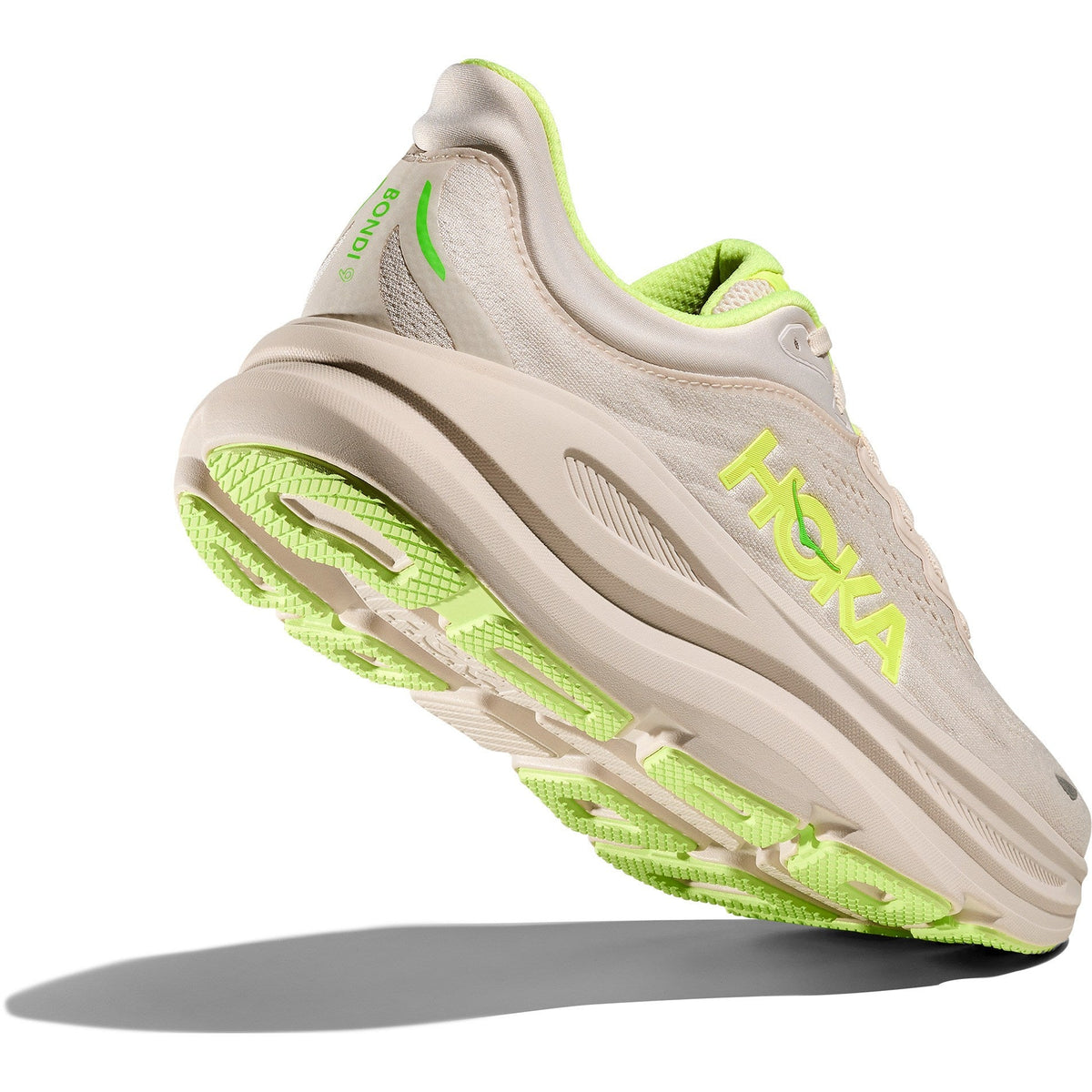 Men's Bondi 9 Road-Running Shoes - Grout/Neon Yuzu - view 8