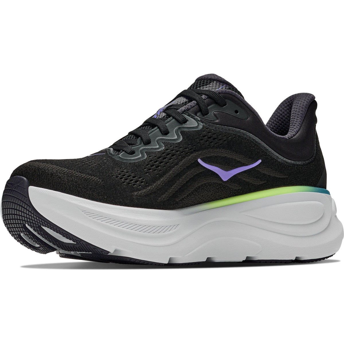 Men's Bondi 9 Road-Running Shoes - Black/Neon Yuzu - view 4