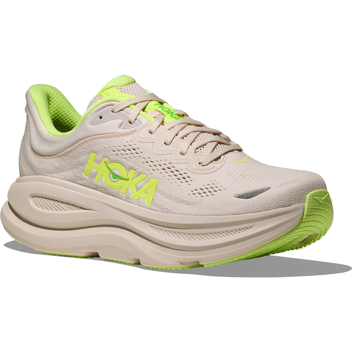 Men's Bondi 9 Road-Running Shoes - Grout/Neon Yuzu - view 3