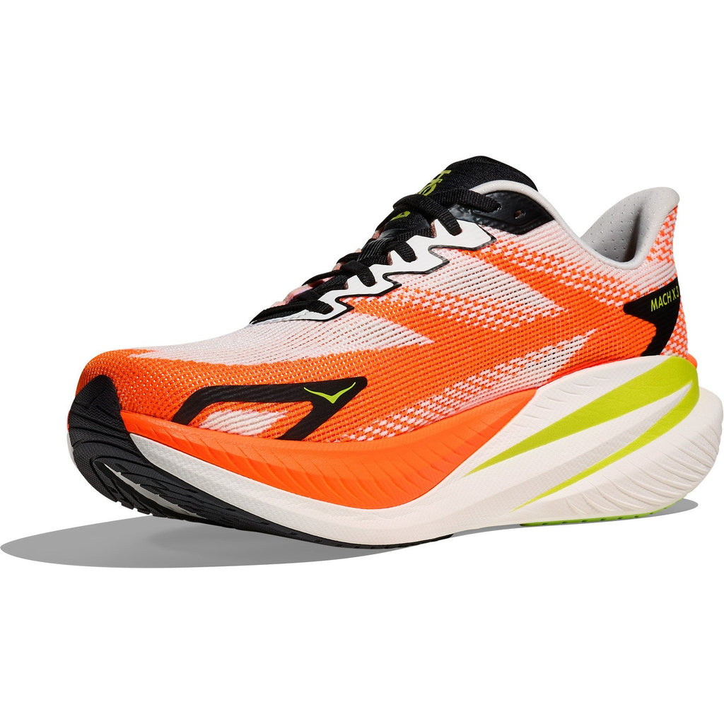Men's Mach X 3 Road-Running Shoes - White/Neon Tangerine - view 4