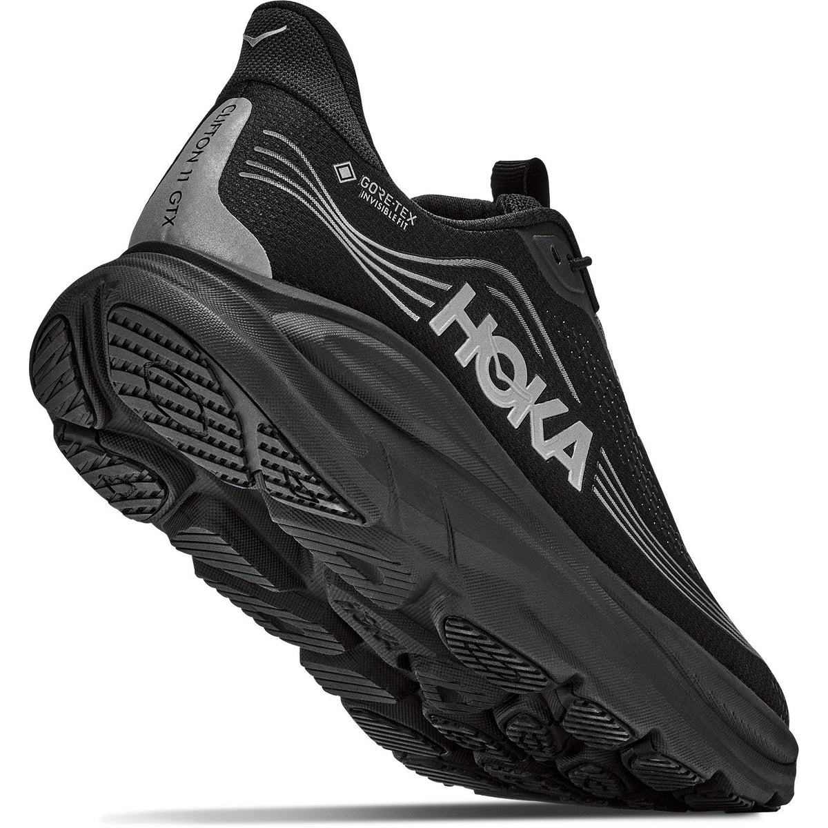 Men's Clifton 11 GTX Road-Running Shoes - Black/Black - view 8