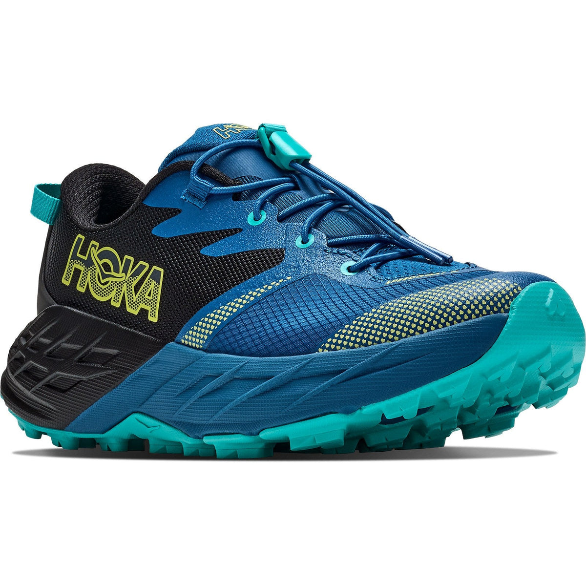 Big Kids' Speedgoat 7 Trail-Running Shoes - Black/Night Glow Blue - view 3