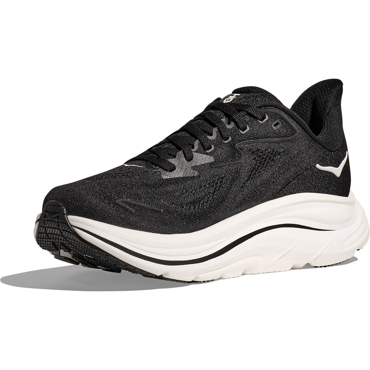 Men's Clifton 10 Road-Running Shoes - Black/White - view 4