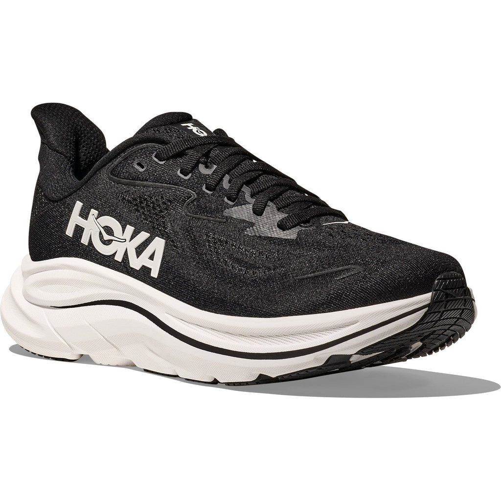 Men's Clifton 10 Road-Running Shoes - Black/White - view 3