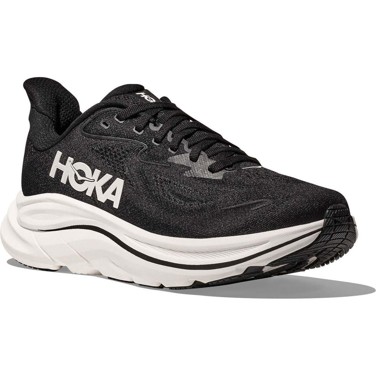 Men's Clifton 10 Road-Running Shoes - Black/White - view 3