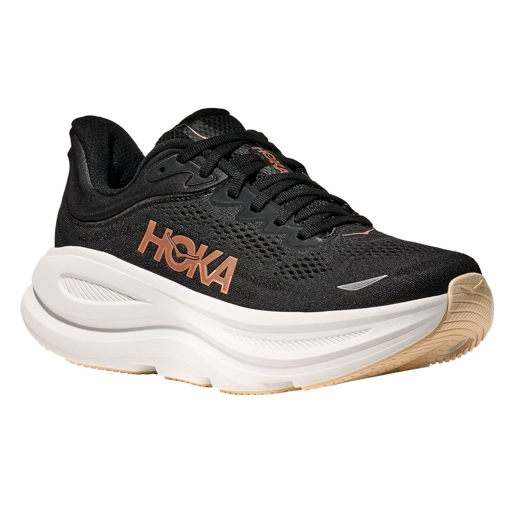 Women's Bondi 9 Road-Running Shoes - Black/Rose Gold - view 3