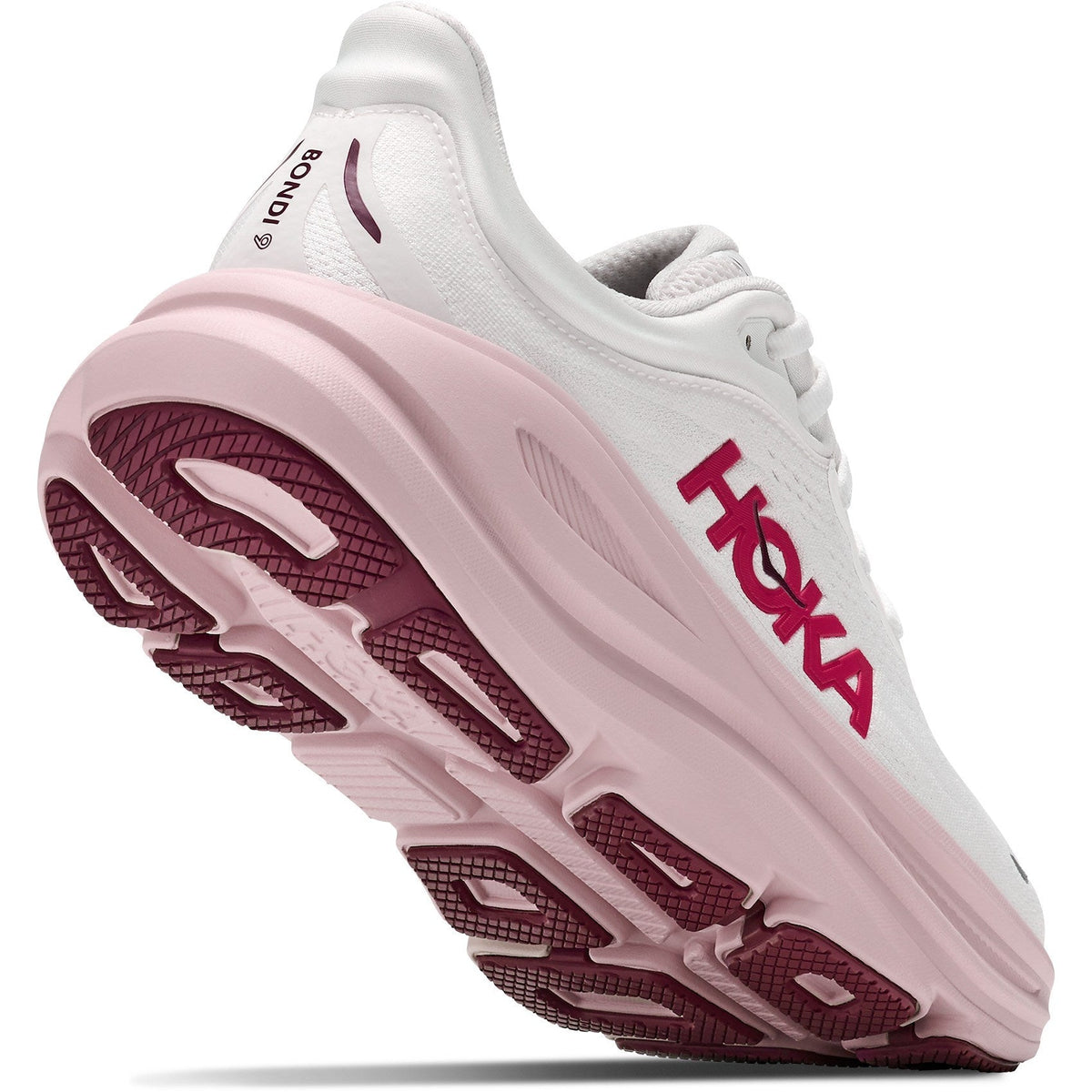 Women's Bondi 9 Road-Running Shoes - White/Pink Opal - view 8